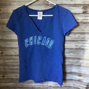 Chicago Cubs MLB V Neck T Shirt Sz M